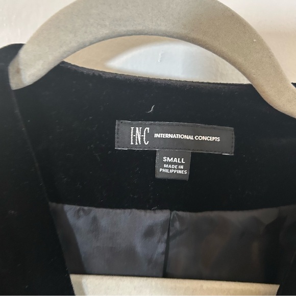 I.N.C International Concepts Velvet Military black jacket - Picture 5 of 10